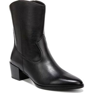 NATURALIZER Womens Black Gaby Almond Toe Block Heel Leather Western Boots 9.5 M
